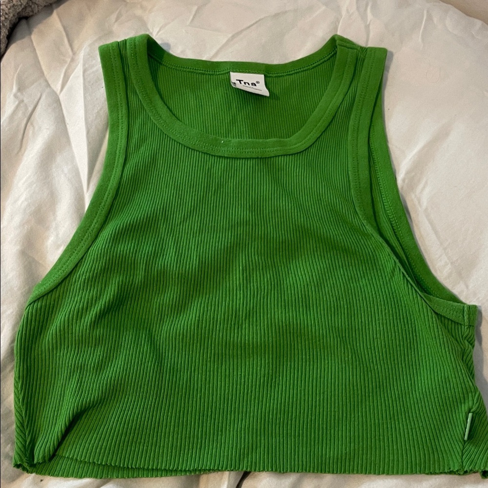 TNA Vibrant Green Ribbed Crop Top